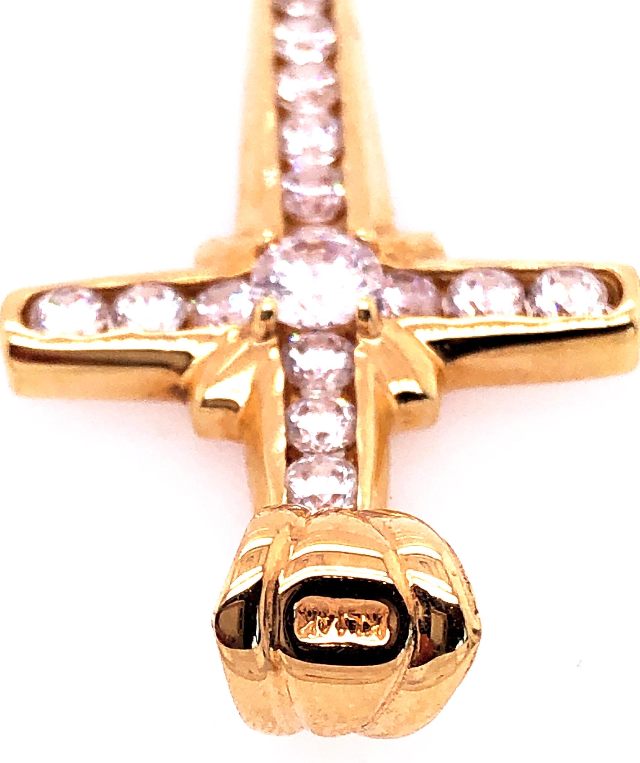 Women's or Men's 14 Karat Yellow Gold Religious / Crucifix Pendant For Sale