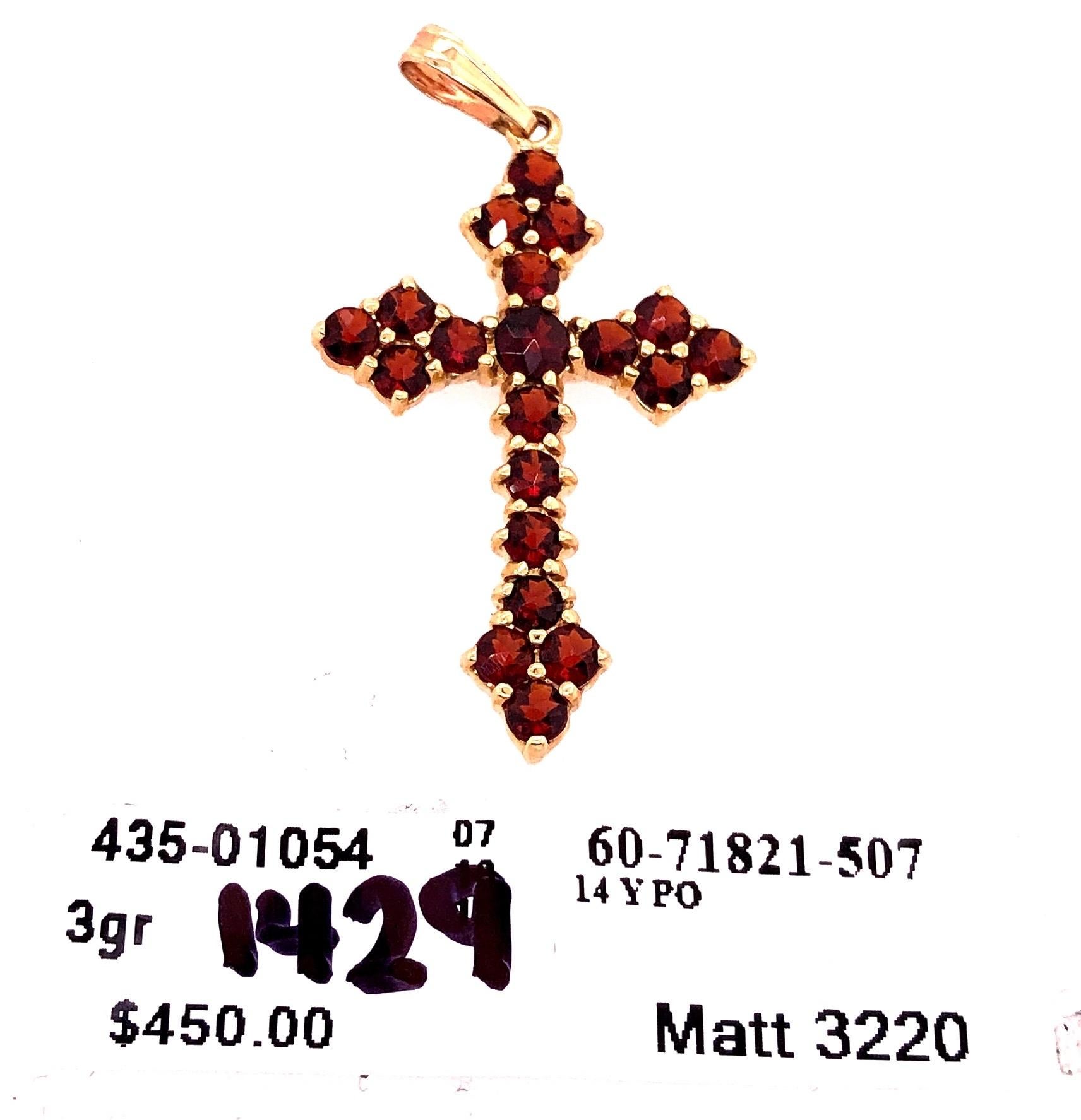 Women's or Men's 14 Karat Yellow Gold Religious / Crucifix Pendant with Semi Precious Stones For Sale