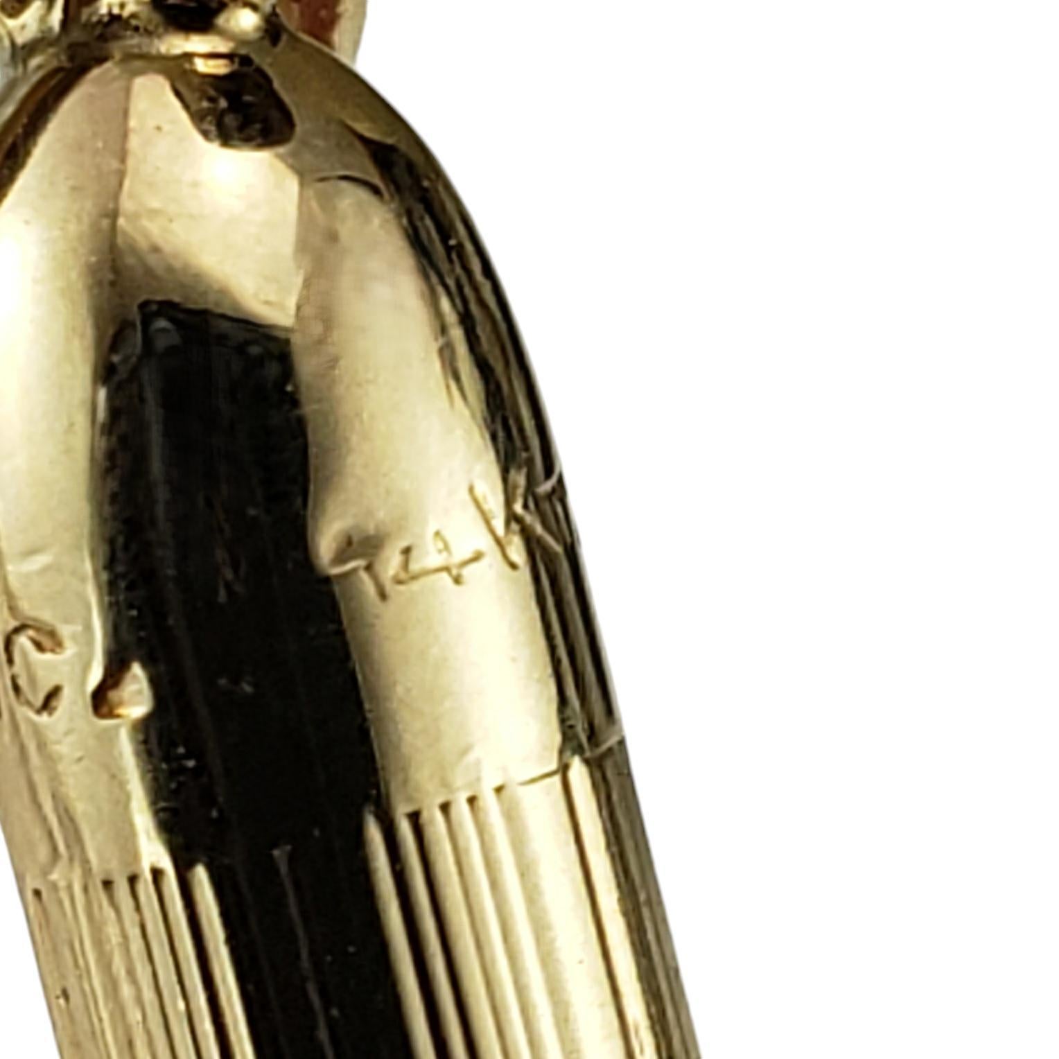 Cure-dents rétractables en or jaune 14 carats #19060 en vente 2