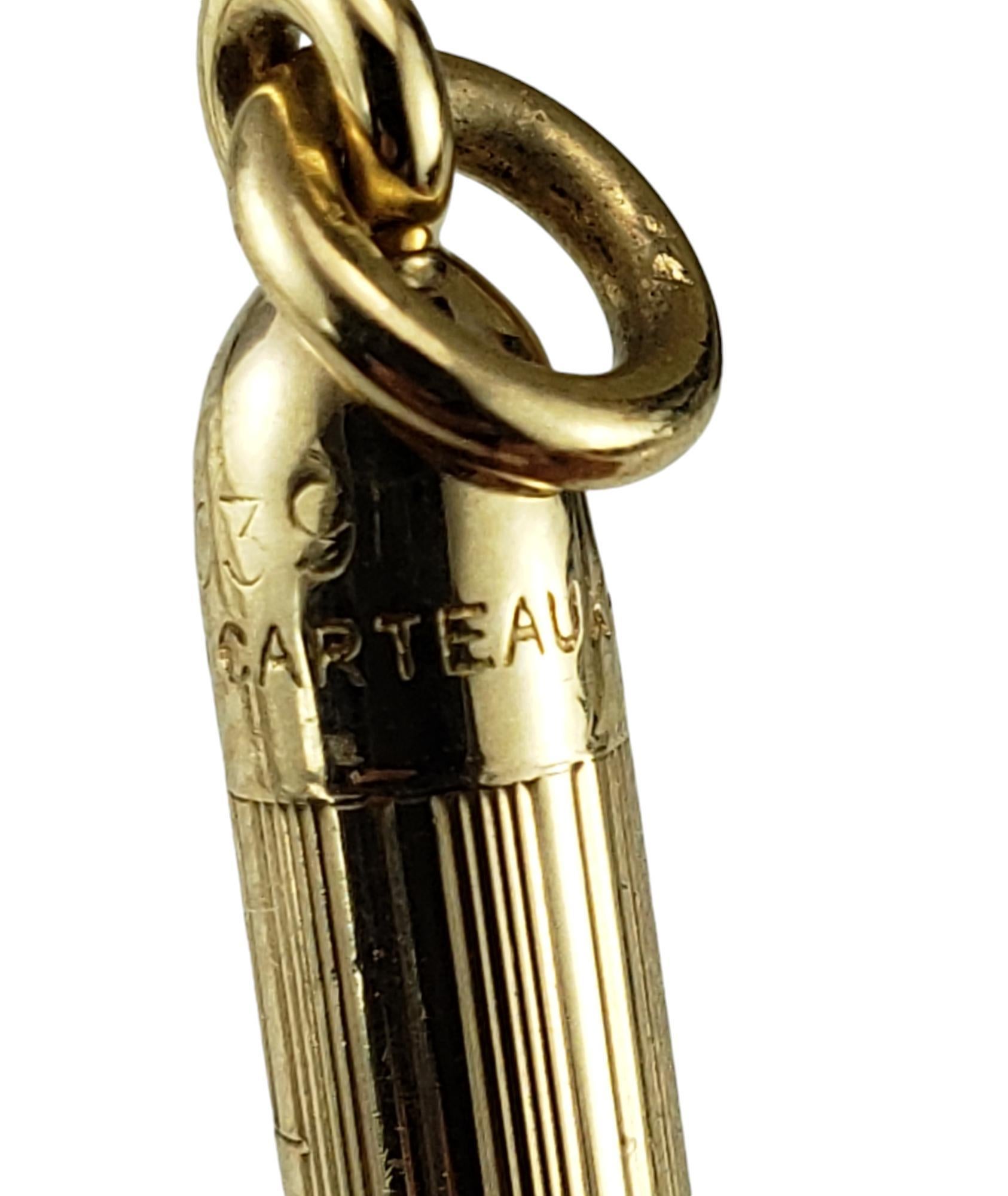 Cure-dents rétractables en or jaune 14 carats #19060 en vente 3