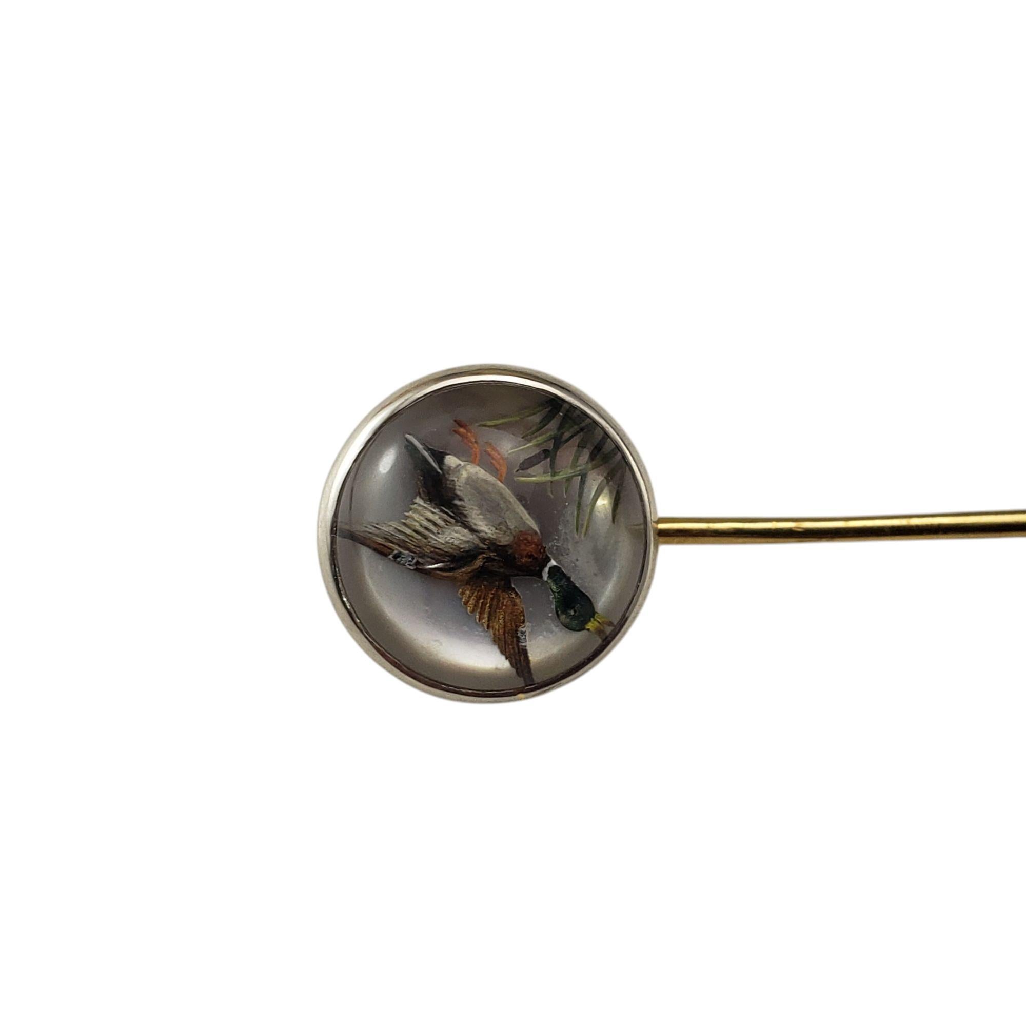 Spilla a bastone in oro giallo 14 carati con incisione inversa dell'anatra #21135 in vendita 1