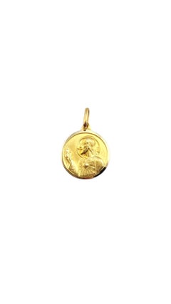 Ciondolo reversibile in oro giallo 14 carati con Madre e Cristo #22250