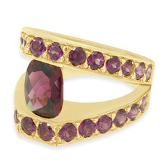 14 Karat Yellow Gold Rhodolite Garnet Ring