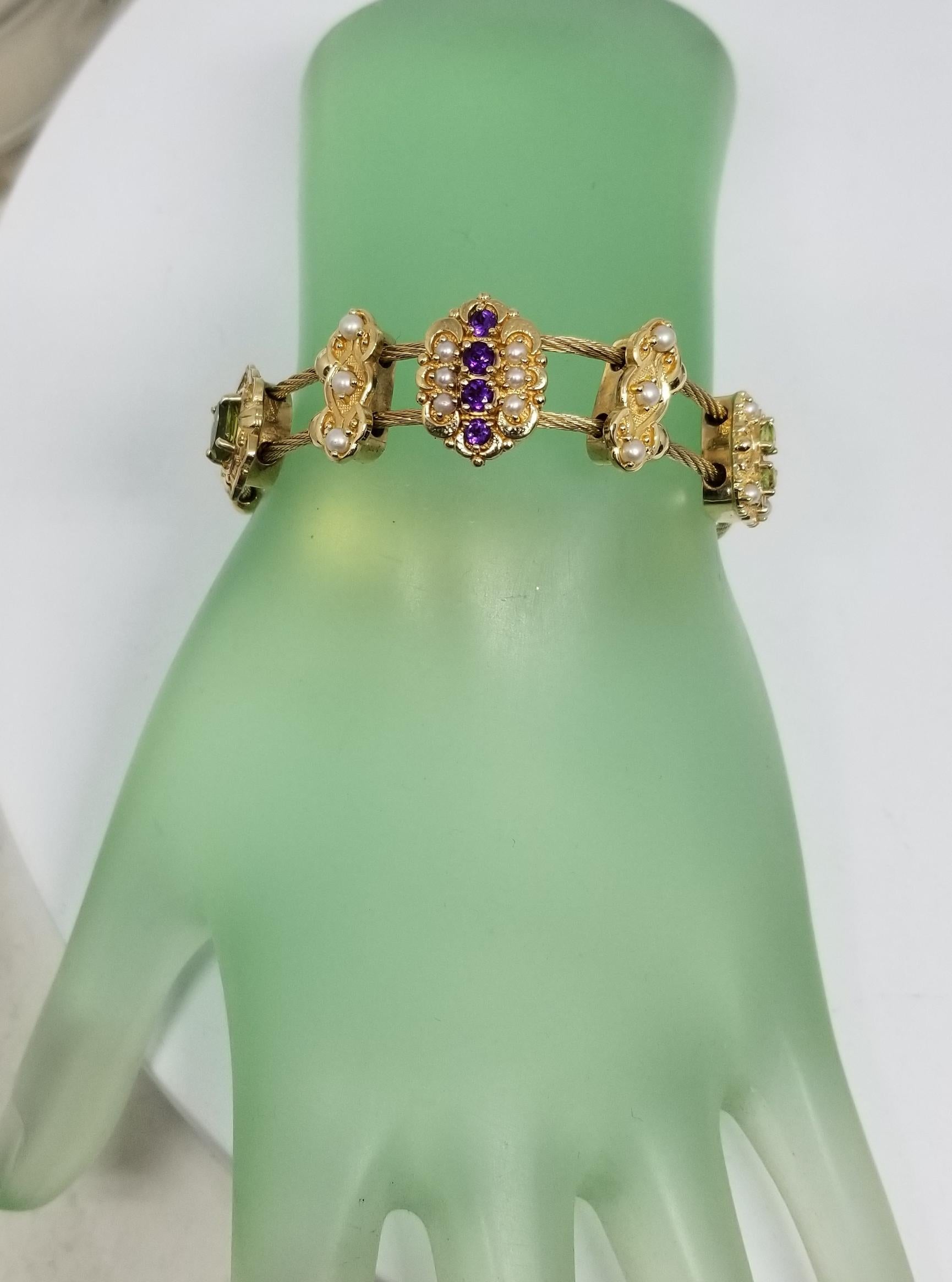 14 Karat Yellow Gold Richard Glatter RGVS Slide Bracelet Charm In Excellent Condition For Sale In Los Angeles, CA