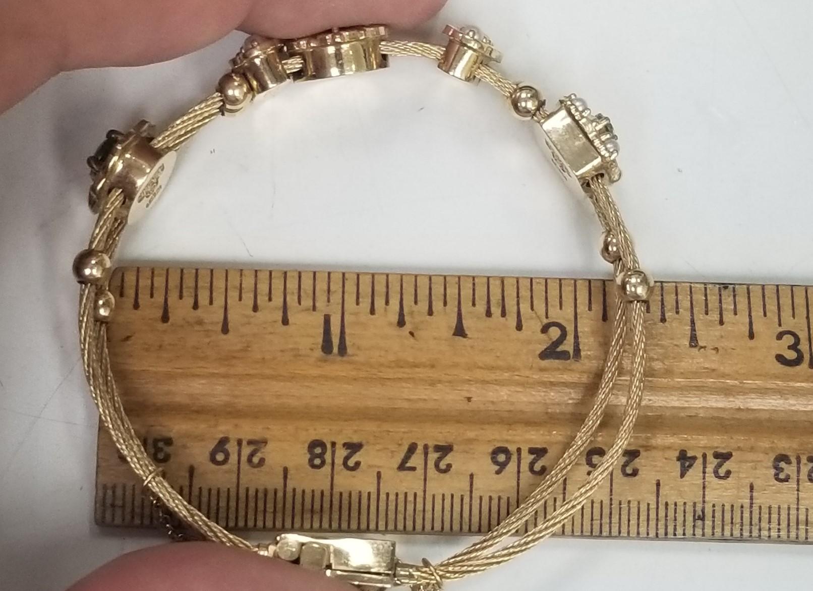 14 Karat Yellow Gold Richard Glatter RGVS Slide Bracelet Charm For Sale 3