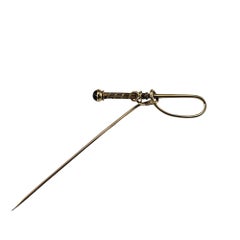 14 Karat Yellow Gold Riding Crop Stick Pin #18662