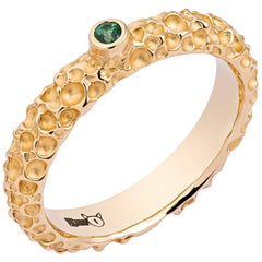 Luxurious and Elegant 14-Karat Yellow Gold Ring "Only You" with Emerald