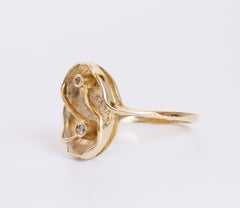 14 Karat Yellow Gold Ring with Diamonds
