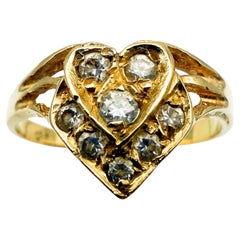 Anello in oro giallo 14 carati e diamanti