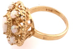 14 Karat Gelbgold Ring mit Opal-Cluster