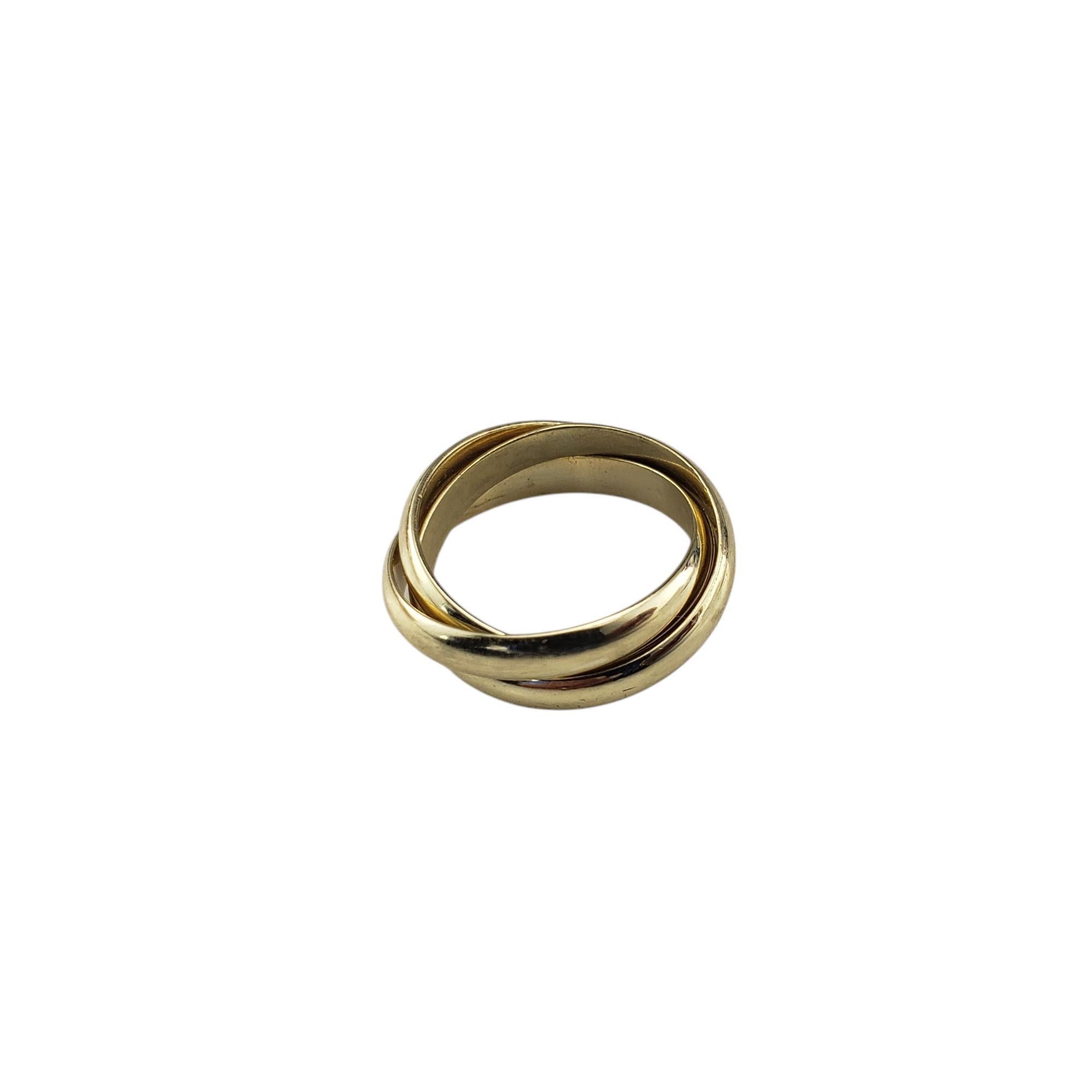 Contemporary 14 Karat Yellow Gold Rolling Trinity Ring Size 6 #20587