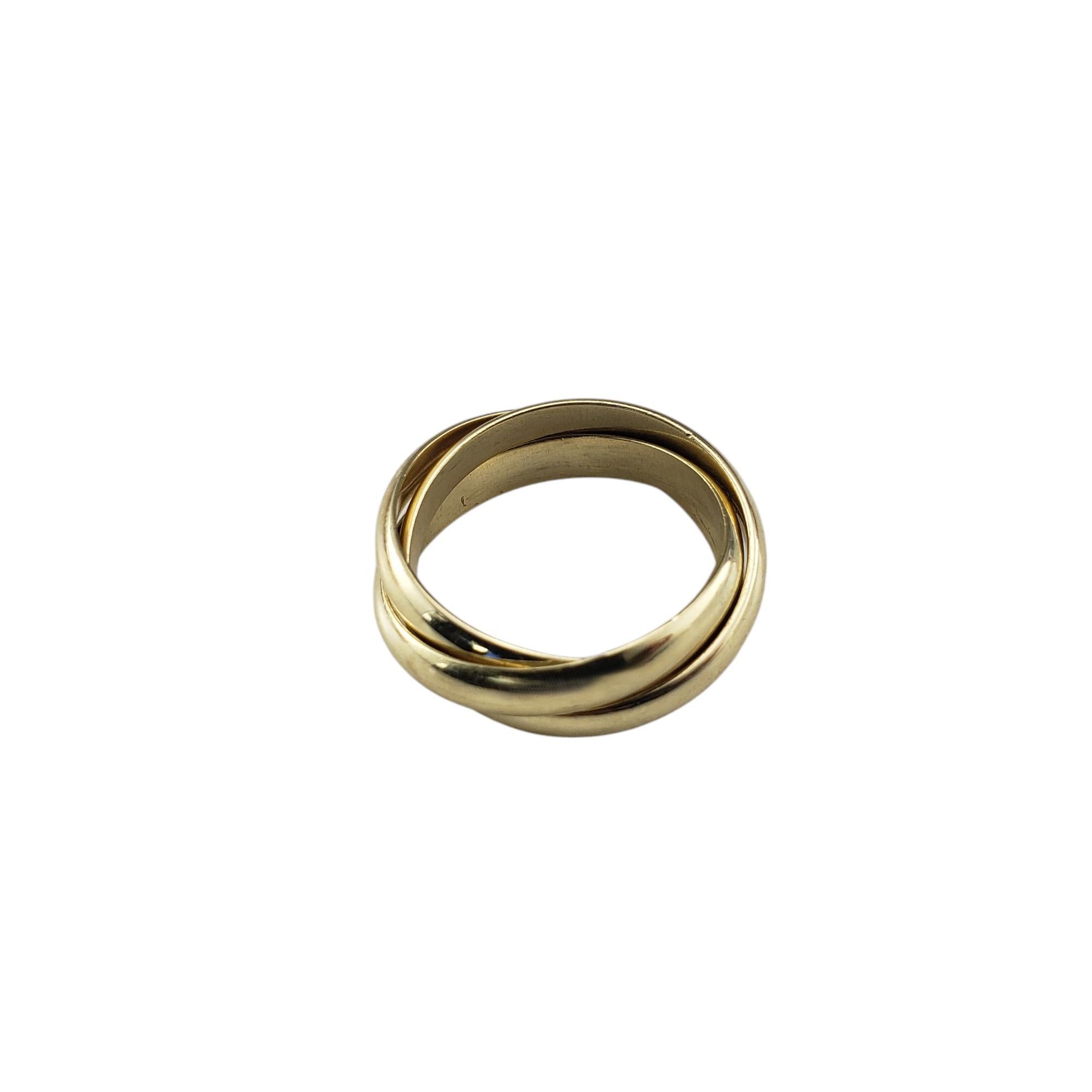 14 Karat Yellow Gold Rolling Trinity Ring Size 6 #20587 In Good Condition In Washington Depot, CT