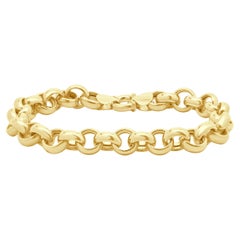 14 Karat Yellow Gold Rolo Chain Bracelet