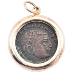 14 Karat Yellow Gold Roman Coin Pendant