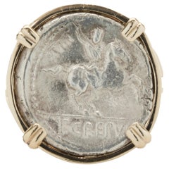 14 Karat Yellow Gold Roman Denarius Coin Ring