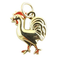 14 Karat Yellow Gold Rooster Charm