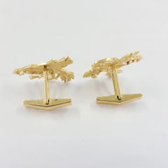 14 Karat Yellow Gold Rooster Cufflinks