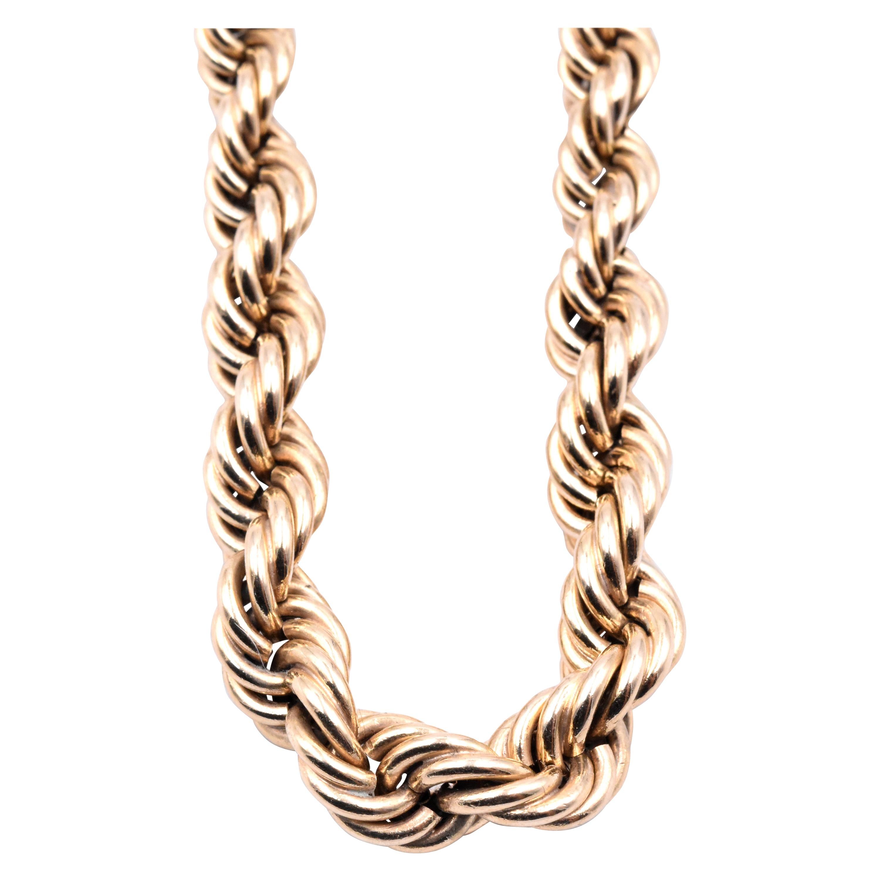 14 Karat Yellow Gold Rope Chain