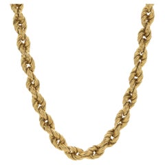 14 Karat Yellow Gold Rope Necklace