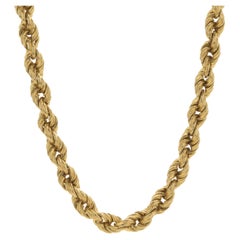 14 Karat Yellow Gold Rope Necklace