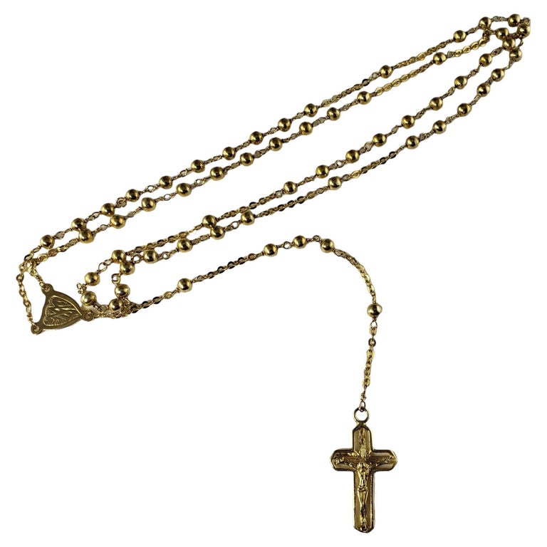 14 Karat Yellow Gold Rosary Beads For Sale at 1stDibs