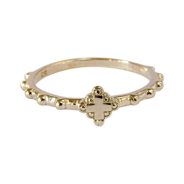 14 Karat Yellow Gold Rosary Ring For Sale