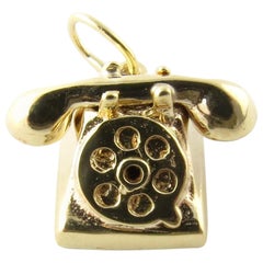Vintage 14 Karat Yellow Gold Rotary Dial Telephone Charm