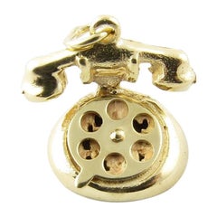 Vintage 14 Karat Yellow Gold Rotary Dial Telephone Charm