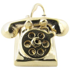 Vintage 14 Karat Yellow Gold Rotary Phone Charm