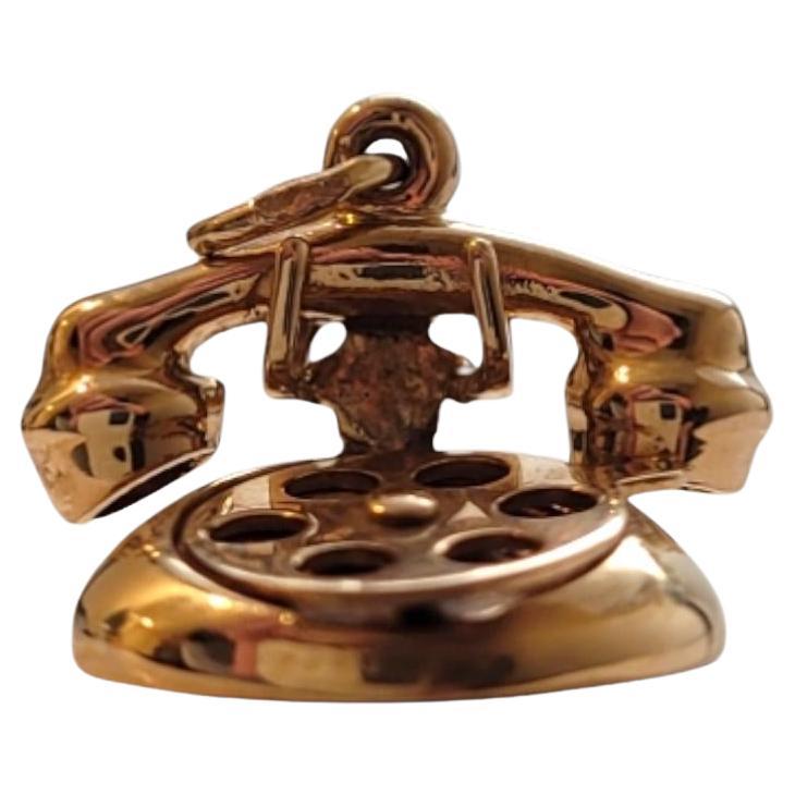 14 Karat Yellow Gold Rotary Phone "Hello" "I Love You" Charm #20017