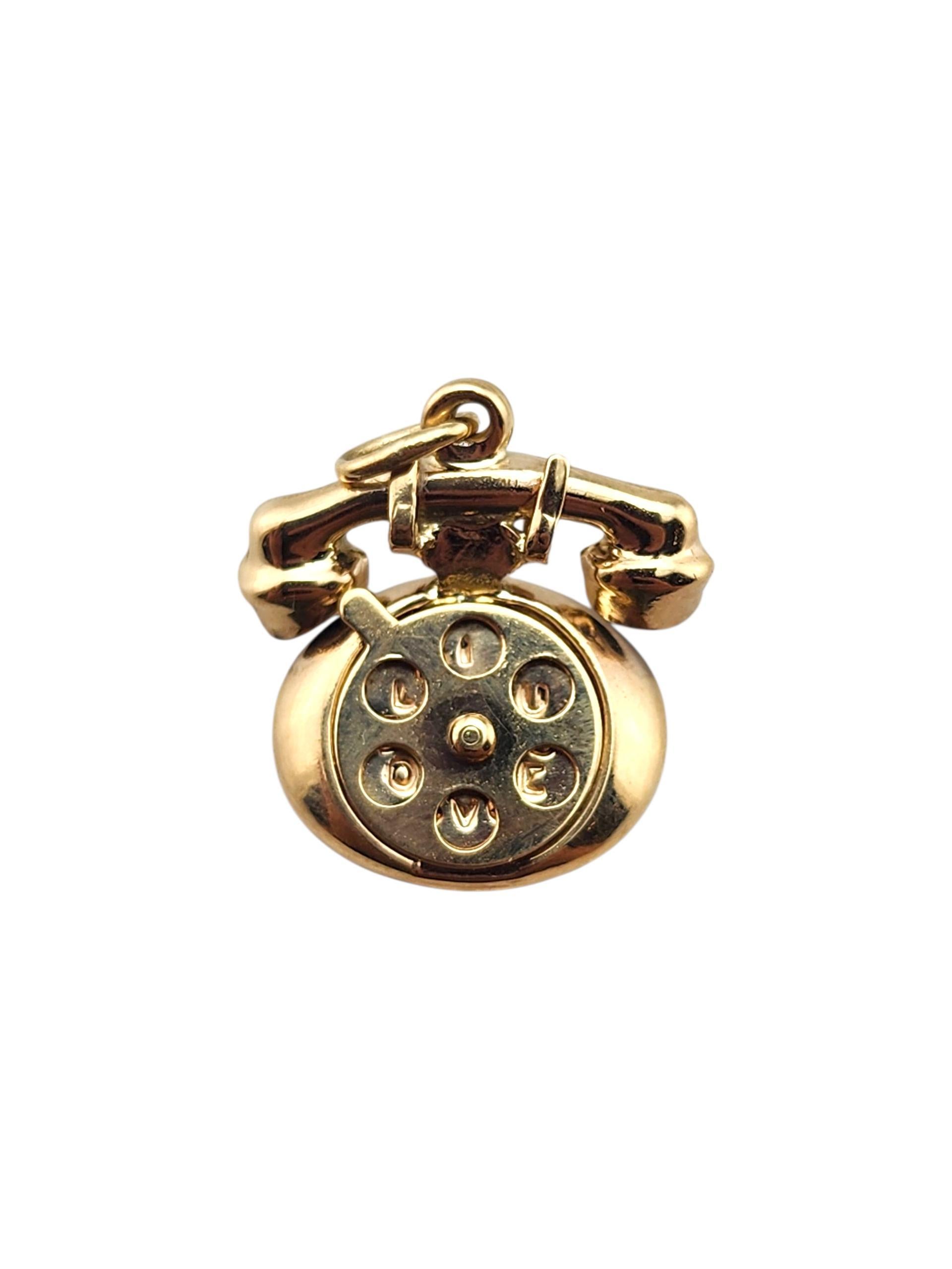 Charm en or jaune 14 carats pour téléphone rotatif 