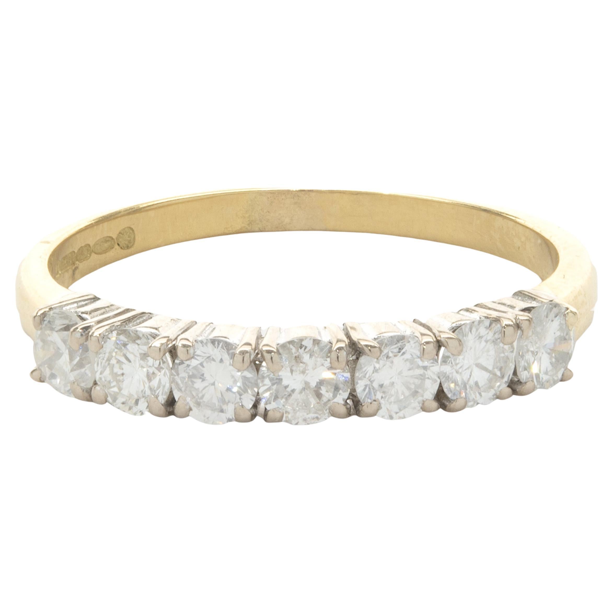 Bracelet en or jaune 14 carats avec diamants taille brillant rond