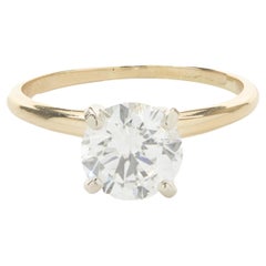 Anello di fidanzamento con diamante taglio brillante rotondo in oro giallo 14 carati