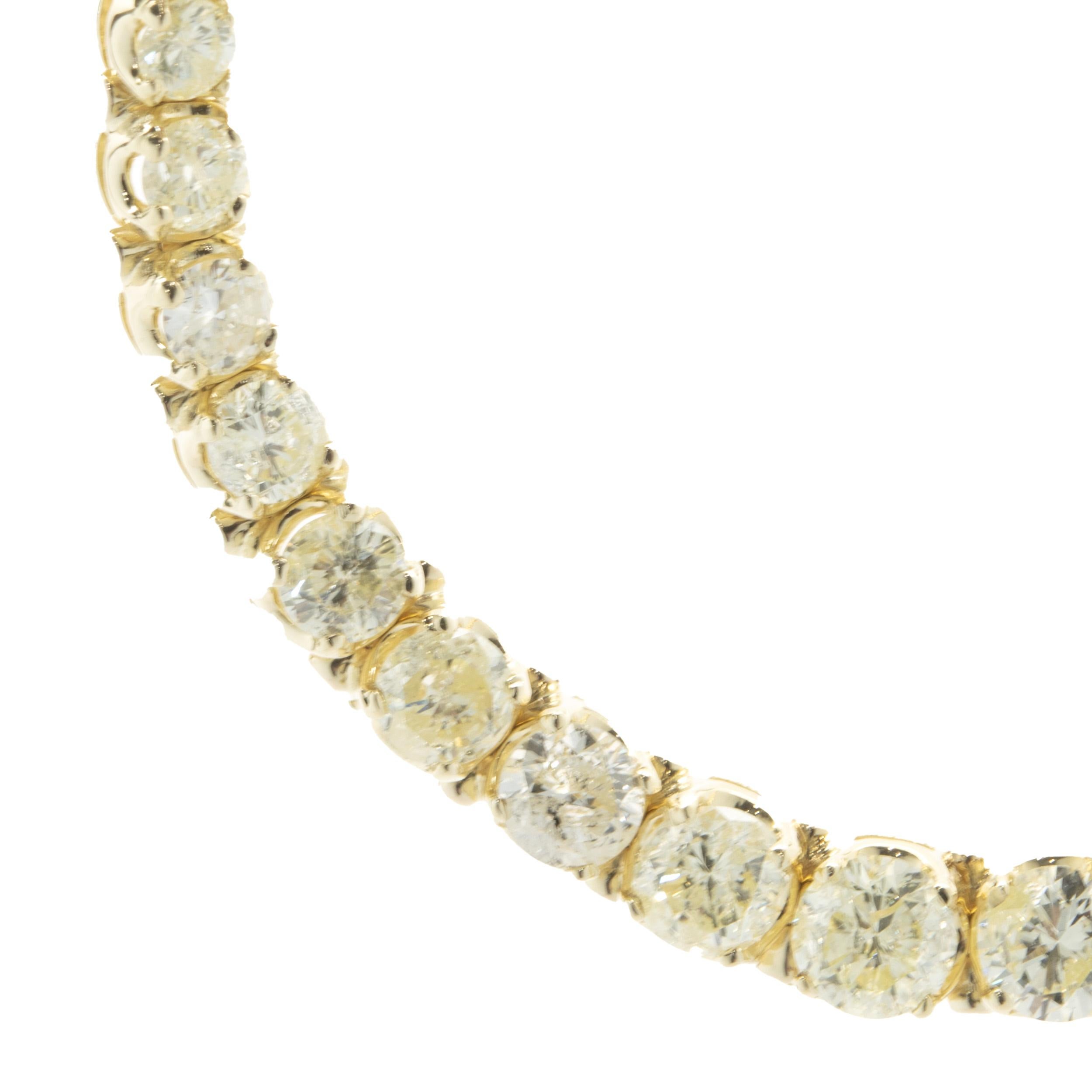Designer: custom
Material: 14K yellow  gold
Diamonds: 103 round brilliant cut = 9.00cttw
Color: J / K / L
Clarity: I1-2
Dimensions: necklace measures 18-inches in length 
Weight: 31.55 grams