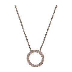 Collar de Diamantes Brillantes Redondos de Oro Amarillo de 14 Kilates