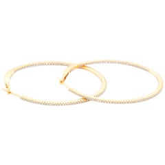14 Karat Yellow Gold Round Inside Out Hoops
