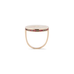 14 Karat Yellow Gold Ruby and Black Diamond Roar! Signet Ring