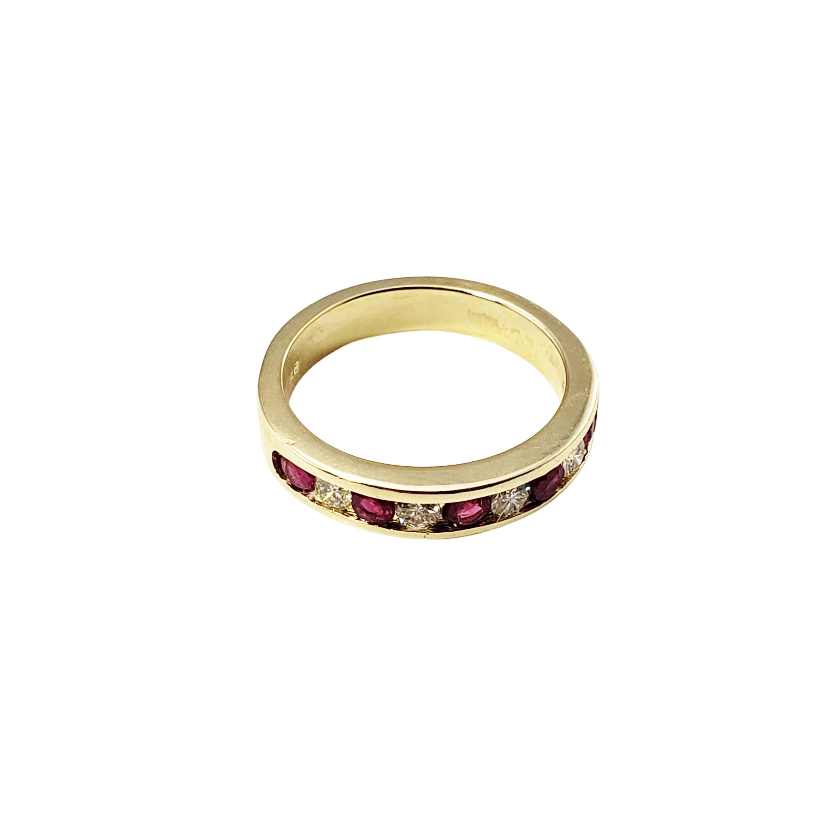 ruby and diamond band yellow gold