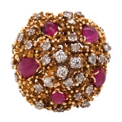 14 Karat Yellow Gold Ruby and Diamond Ring 14 Karat Yellow Gold Ruby and Diamond Ring