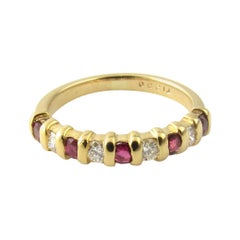 14 Karat Yellow Gold Ruby and Diamond Ring