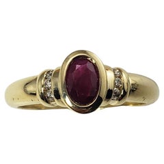 14 Karat Yellow Gold Ruby and Diamond Ring