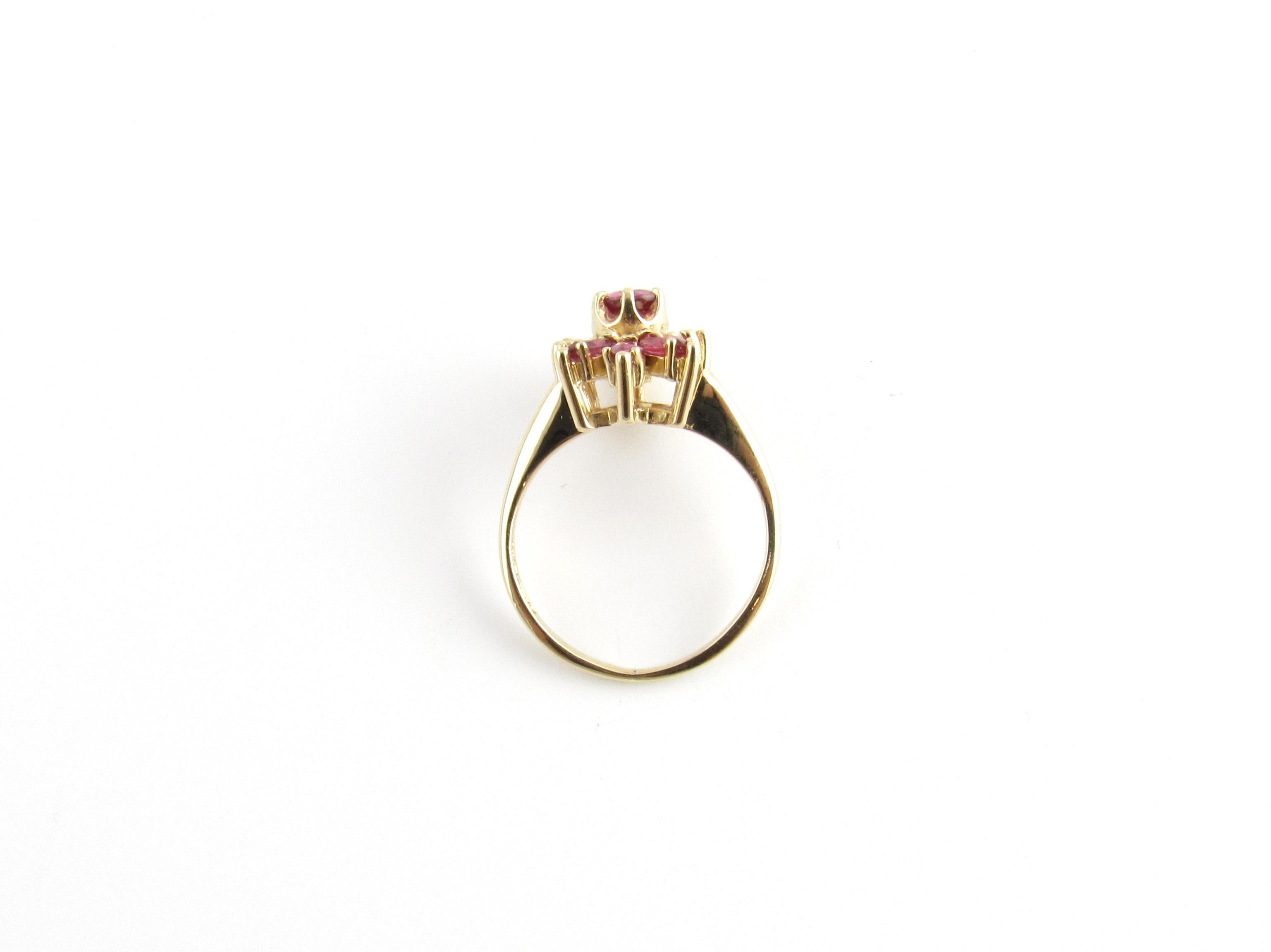 Women's 14 Karat Yellow Gold Ruby and Diamond Ring