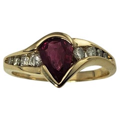14 Karat Yellow Gold Ruby and Diamond Ring