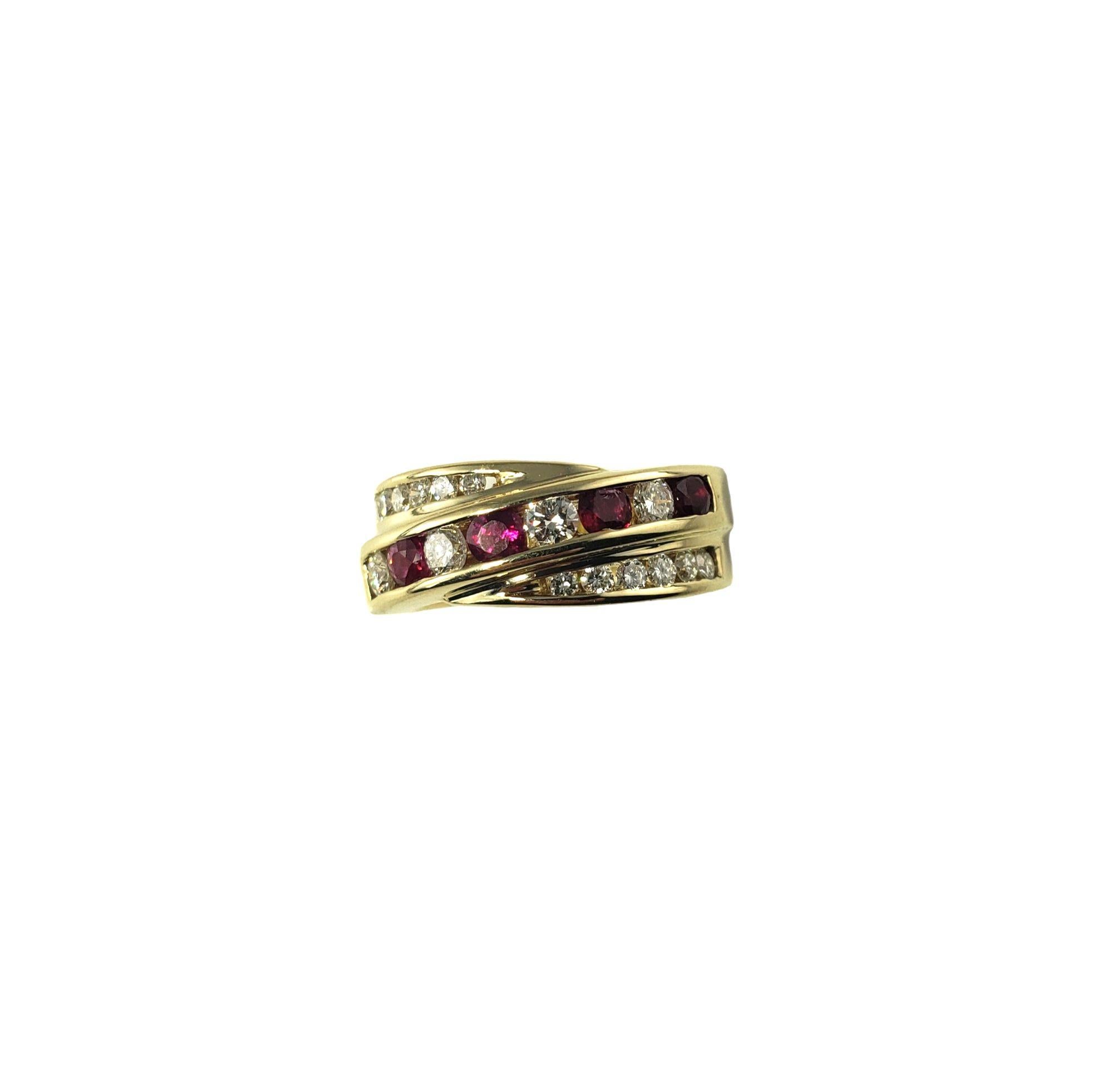 Women's 14 Karat Yellow Gold Ruby and Diamond Ring JAGi Certified