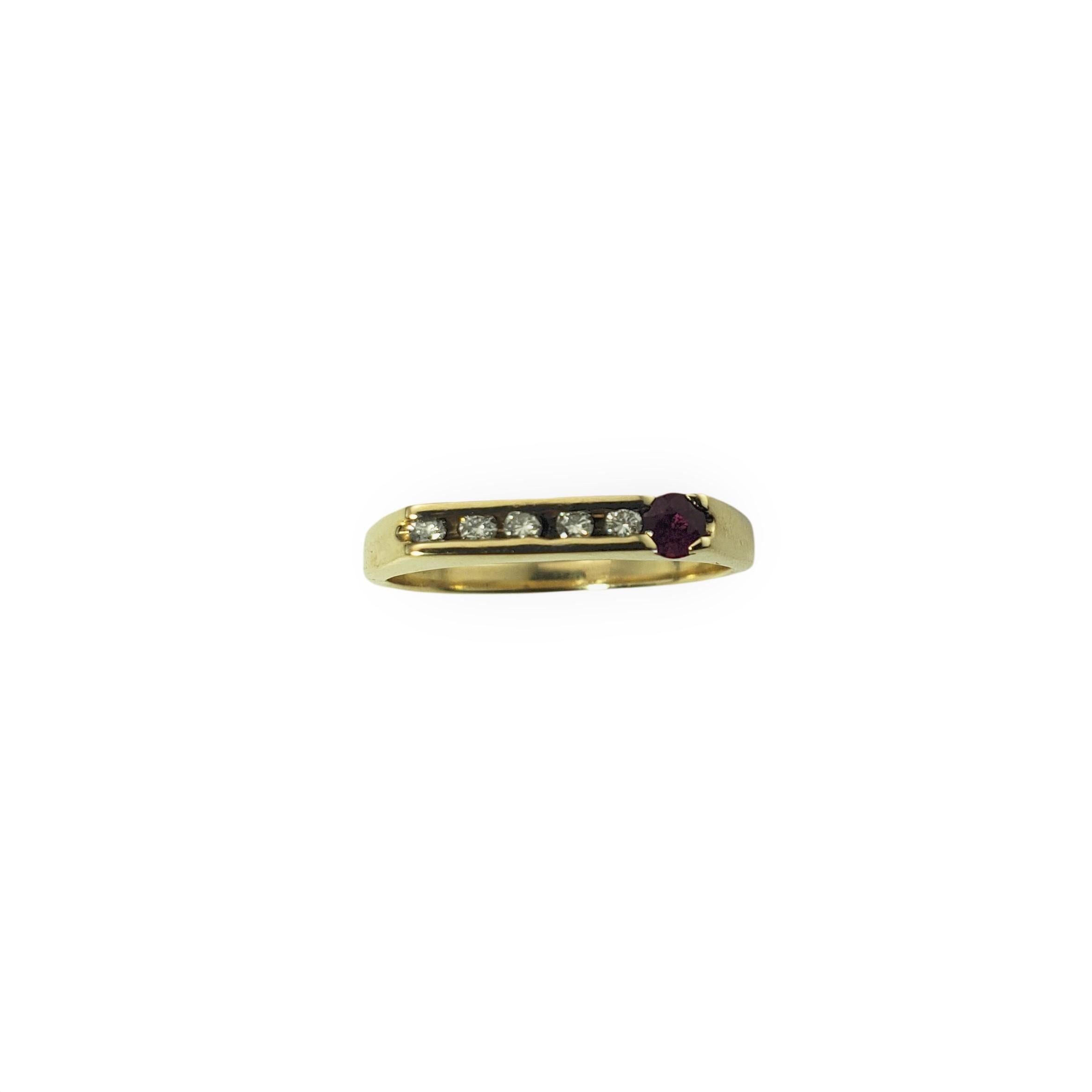 14 Karat Yellow Gold Ruby and Diamond Ring For Sale 4