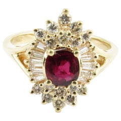 14 Karat Yellow Gold Genuine Ruby and Diamond Ring 14 Karat Yellow Gold Genuine Ruby and Diamond Ring