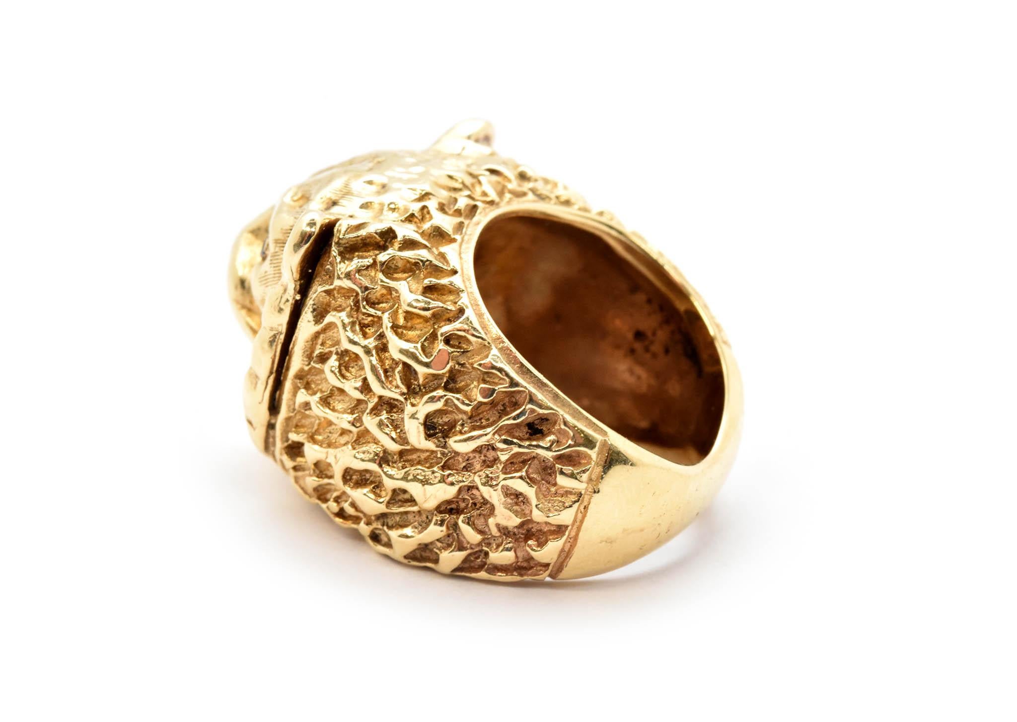 gold bear ring