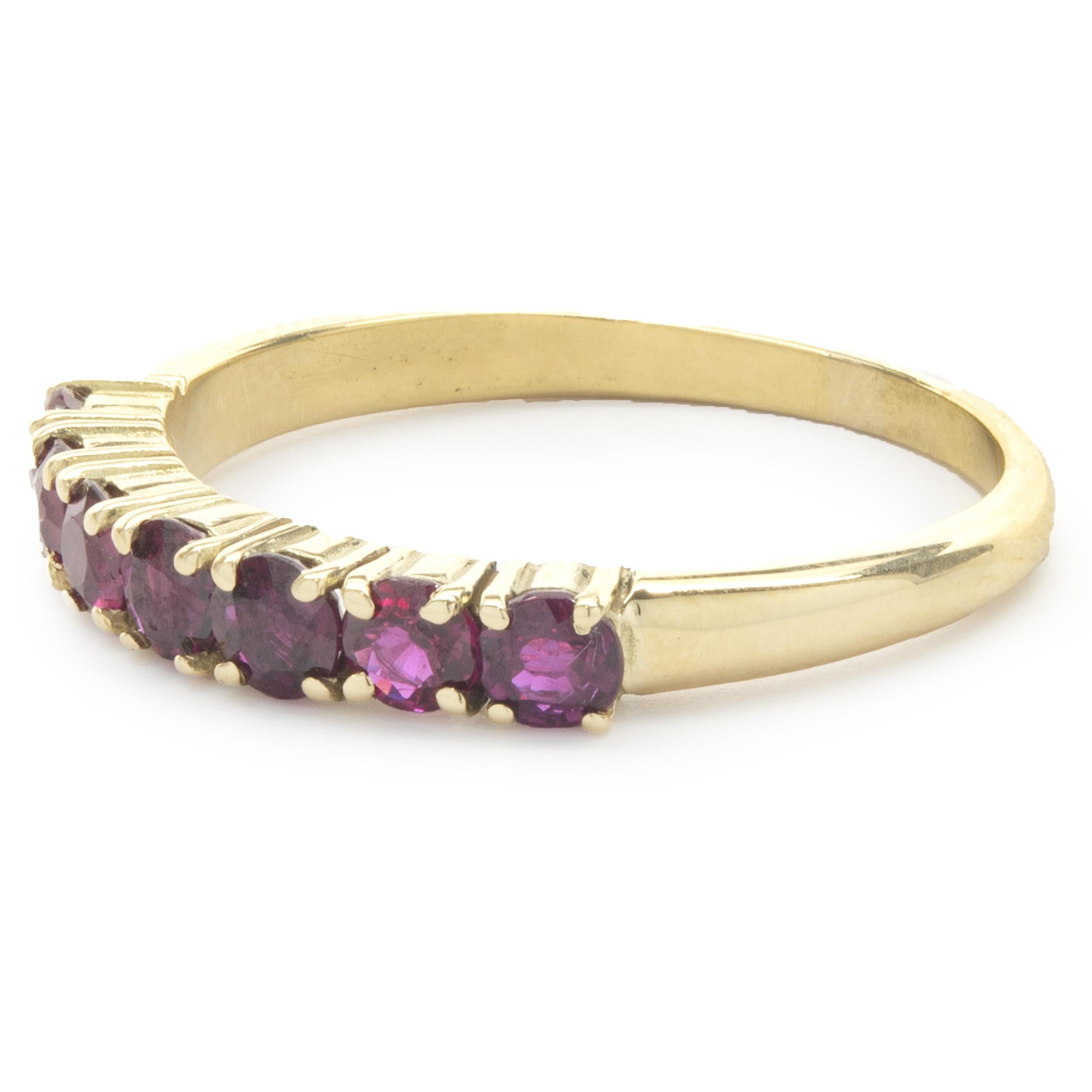 14 Karat Yellow Gold Ruby Band In Excellent Condition For Sale In Scottsdale, AZ