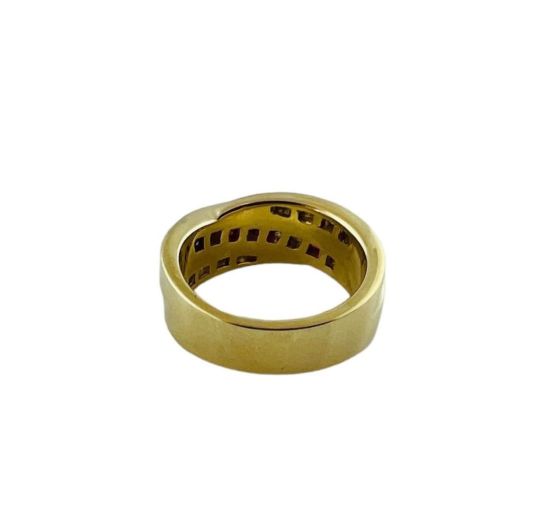 Women's 14 Karat Yellow Gold Ruby & Diamond Ring Size 5.75 JAGi Certified#16638 For Sale