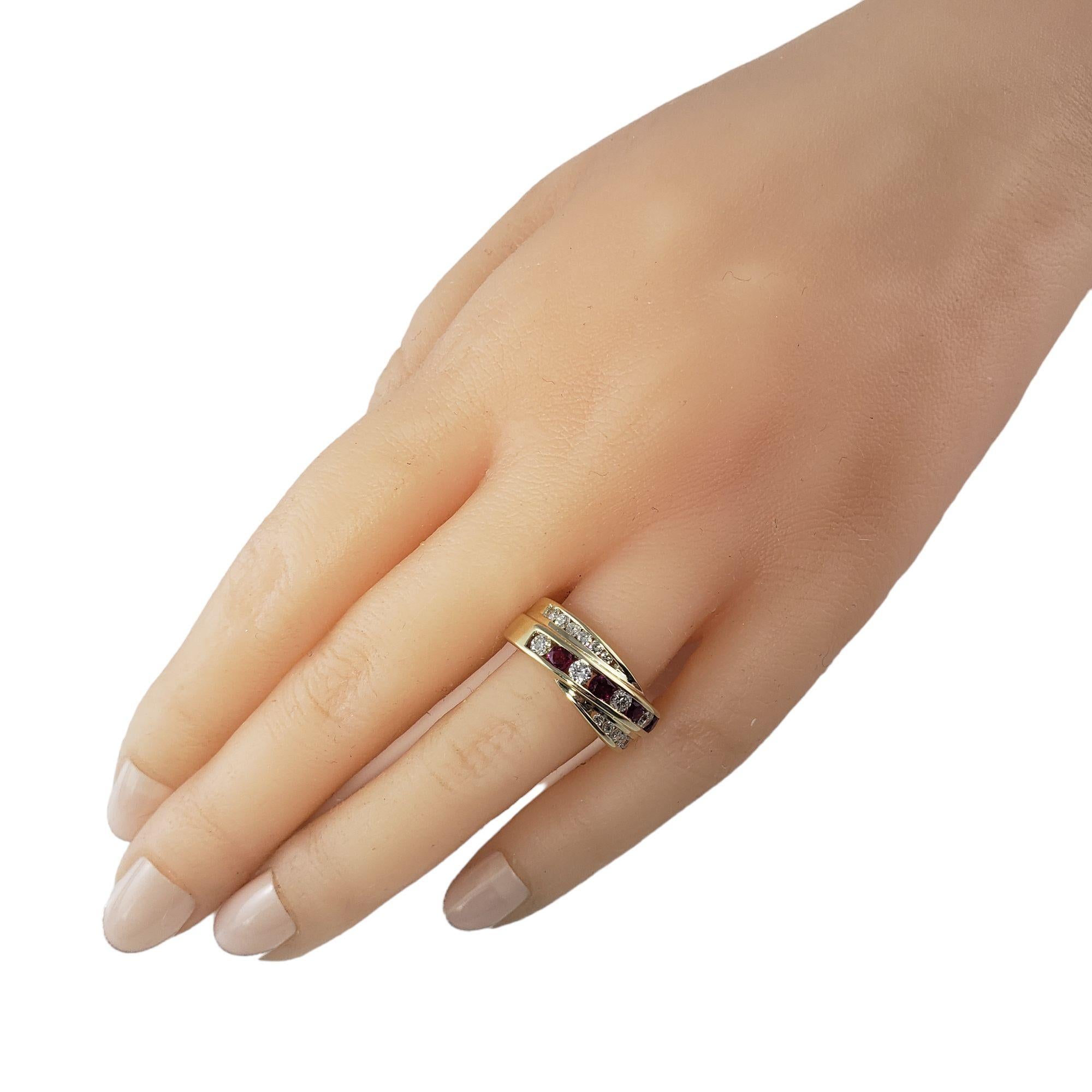 14 Karat Yellow Gold Ruby & Diamond Ring Size 5.75 JAGi Certified#16638 For Sale 4